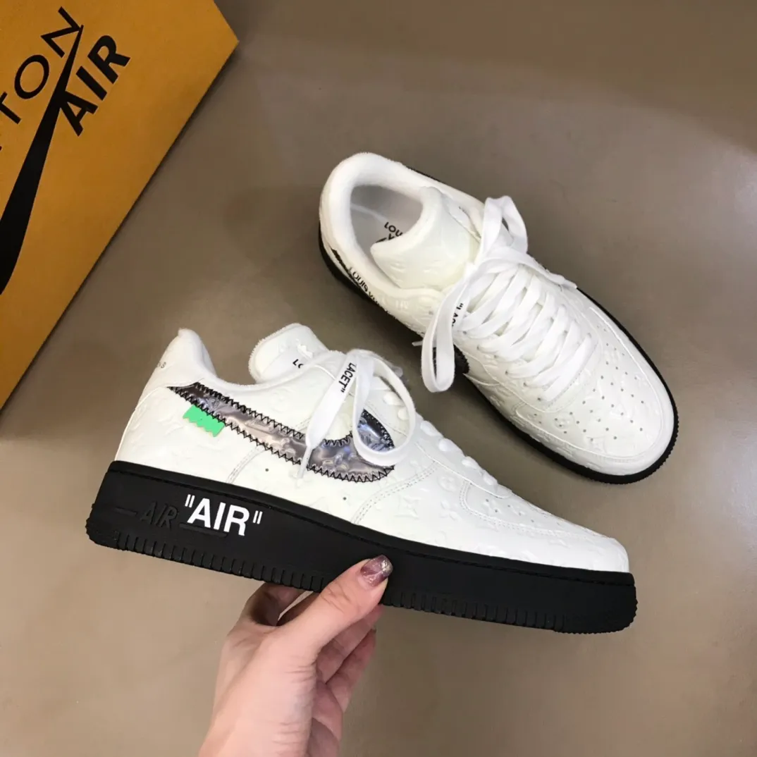 Men's shoes 💰p440 "*OUIS *UITTO*" x OFF-WHITE x Nike tripartite collaboration! Trendy and cool men's casual sports shoes with unrivaled color matching. The design idea basically continues the style of THE TEN. The Swoosh line and tongue label have a very familiar visual effect and are both fashionable and trendy! A must-have for fashionistas! The effect on your feet is absolutely stunning! (The original drawer packaging accessories are complete) Code number 38-45